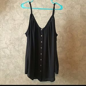 Torrid Black Button Down Cami Top